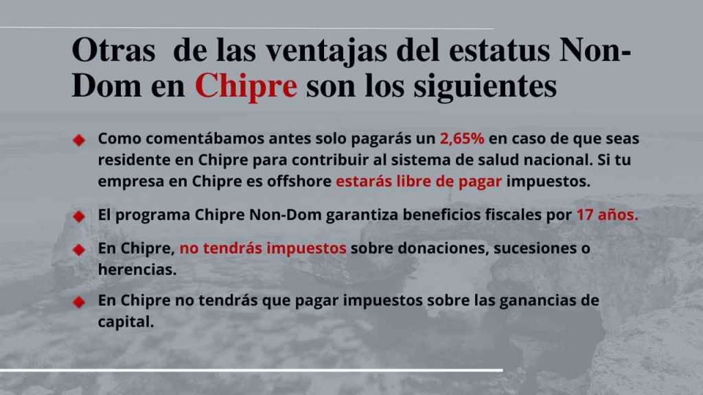 otras ventajas de ser un non-dom en chipre