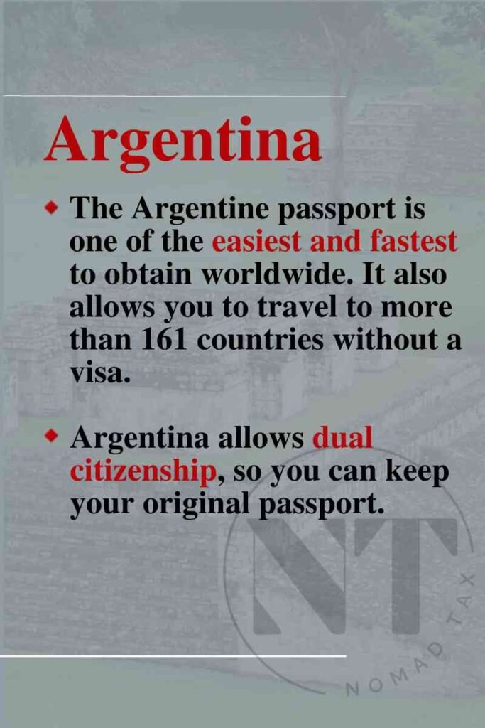 Advantages of obtaining an Argentine passport.
