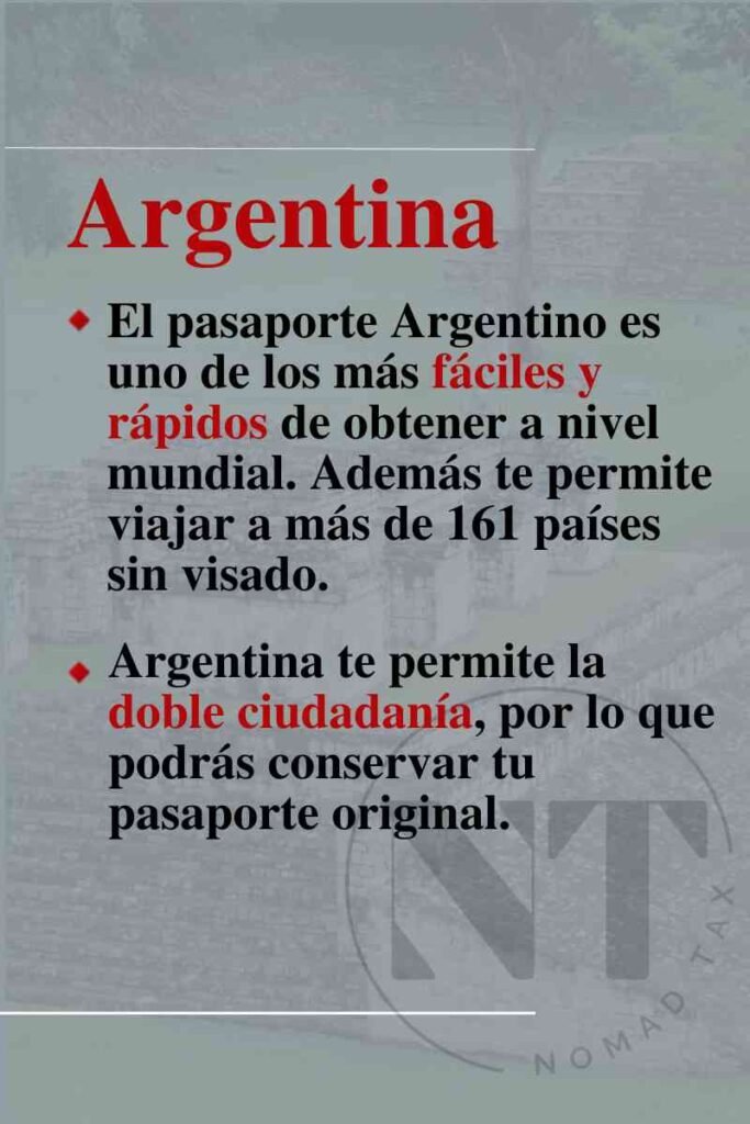 segundo pasaporte en argentina
