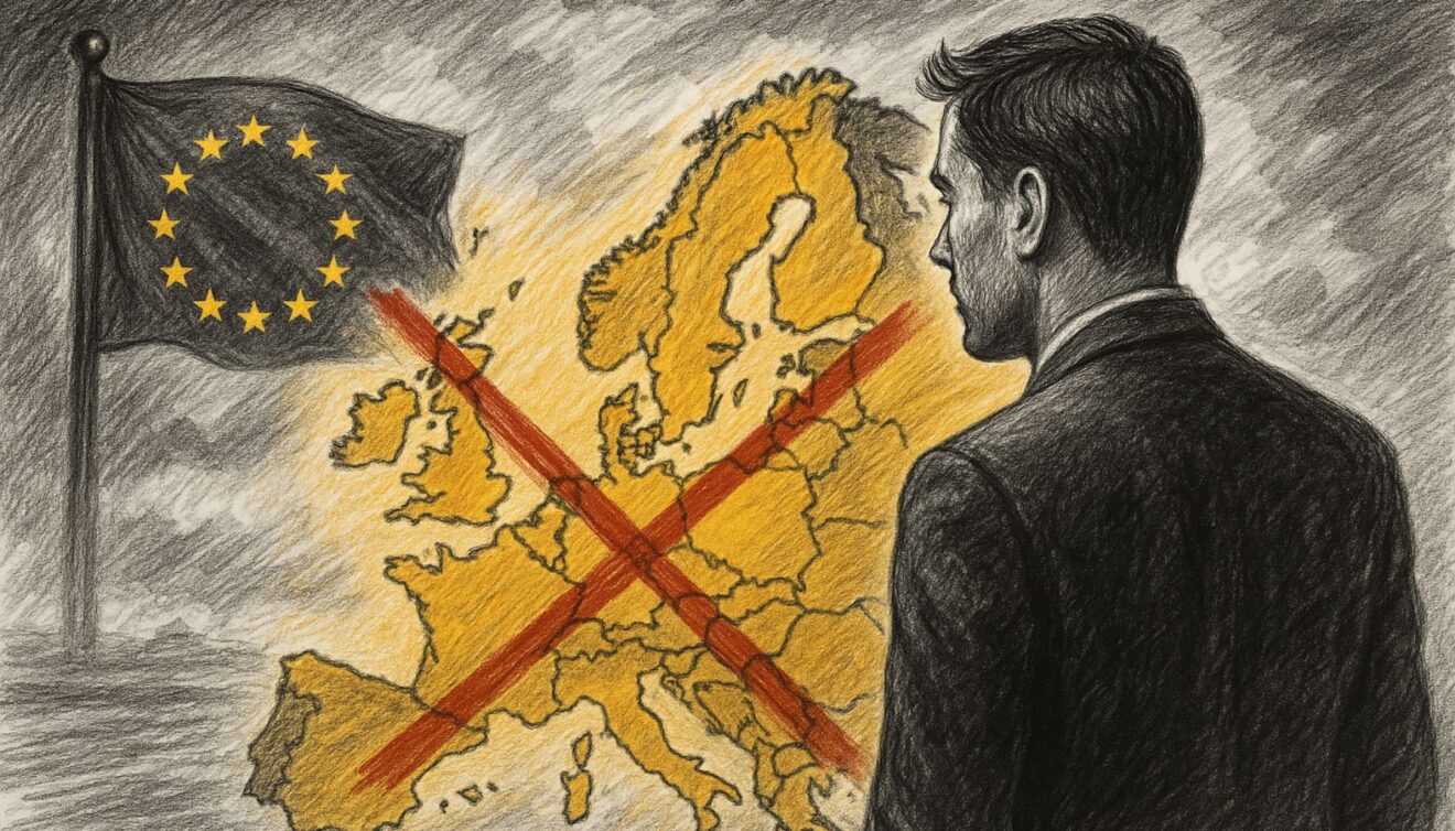 Joven con maleta de espaldas a Europa, representando el cambio de residencia fiscal hacia los mejores países sin impuestos en 2025